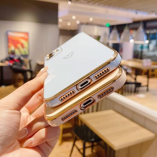 YKCZL Compatible with iPhone 11 Case Cute, Luxury Plating Edge Bumper Case with Full Camera Lens Protection Cover for iPhone 11 6.1 inch for Women(Light Blue)