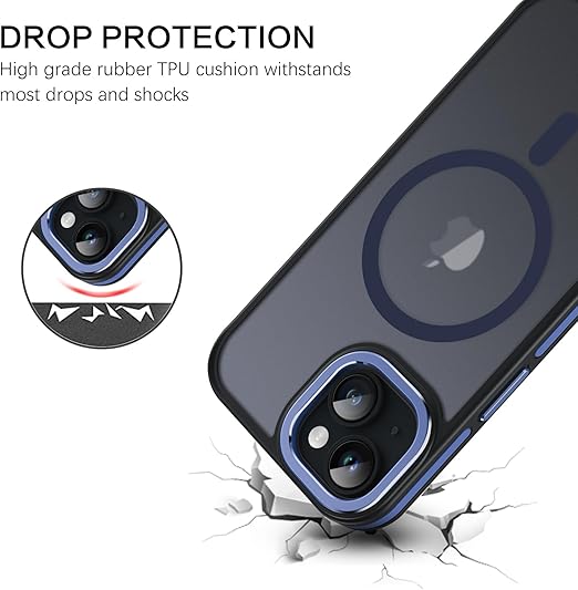 BENTOBEN for iPhone 15 Plus Case, Phone Case iPhone 15 Plus Magnetic Case Compatible with MagSafe Translucent Matte Shockproof Anti-Fingerprint Protective Cover for iPhone 15 Plus 6.7 (Blue)