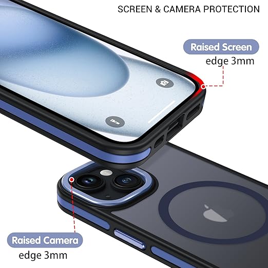 BENTOBEN for iPhone 15 Plus Case, Phone Case iPhone 15 Plus Magnetic Case Compatible with MagSafe Translucent Matte Shockproof Anti-Fingerprint Protective Cover for iPhone 15 Plus 6.7 (Blue)