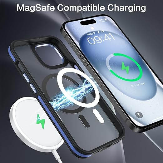 BENTOBEN for iPhone 15 Plus Case, Phone Case iPhone 15 Plus Magnetic Case Compatible with MagSafe Translucent Matte Shockproof Anti-Fingerprint Protective Cover for iPhone 15 Plus 6.7 (Blue)