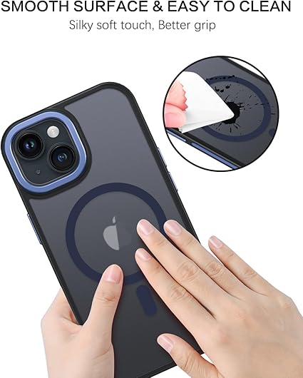 BENTOBEN for iPhone 15 Plus Case, Phone Case iPhone 15 Plus Magnetic Case Compatible with MagSafe Translucent Matte Shockproof Anti-Fingerprint Protective Cover for iPhone 15 Plus 6.7 (Blue)