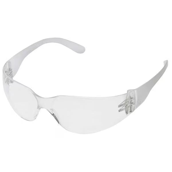 Safety Glasses, Condor V, Wraparound, Frameless, Clear Frosted Arm, Clear Lens, Uncoated