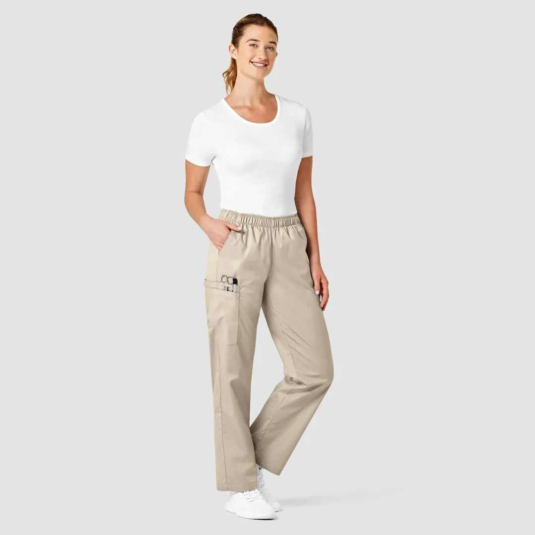 WINK Women's Plus Size Pull-On Cargo Pant, Khaki, XS/Petite