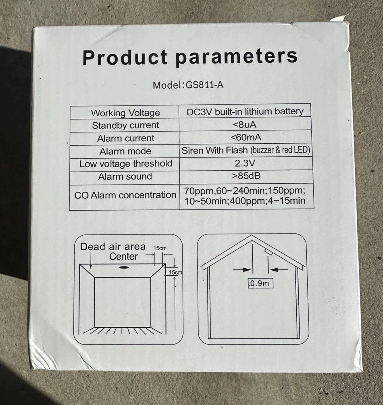 Photoelectric Smoke & Carbon Monoxide Detector 2 Pack 10 Yr Battery Life GS811-A