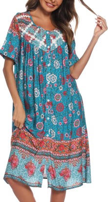 Boho Floral Print Midi Dress