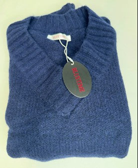 Blue Knit Sweater (V-Neck)