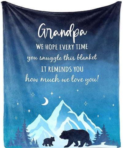 Julazy Grandpa Throw Blanket – 80" x 60