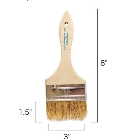 Vermeer Chip Paint Brushes - 6-Pack - 3" Chip Brushes for Paints, Stains, Varnishes, Glues, & Gesso - Home Improvement - Interior & Exterior Use