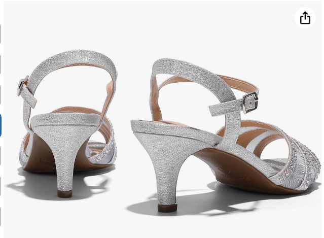 DREAM PAIRS Women's Nina Low Heel Pump Sandals