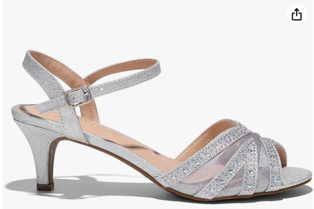 DREAM PAIRS Women's Nina Low Heel Pump Sandals