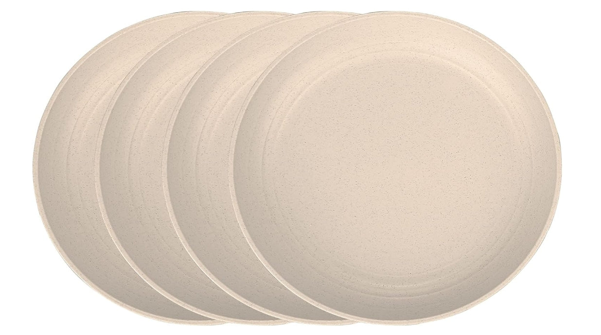 LuckyZone 7.8 Inches Unbreakable Wheat Straw Plates - Lightweight & Reusable Plate Sets of 4 for Kitchen Dishes - Dishwasher & Microwave Safe - Healthy, BPA Free & Eco-Friendly (Beige)