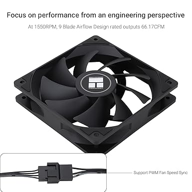 Thermalright TL-C12C X3 CPU Fan 120mm Case Cooler Fan, 4pin PWM Silent Computer Fan with S-FDB Bearing Included, up to 1550RPM Cooling Fan (3 Quantities)