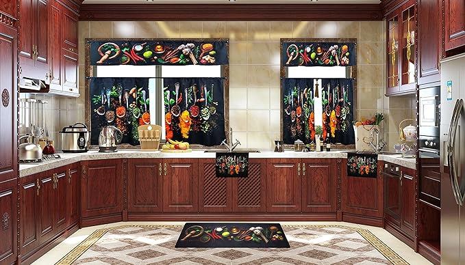 UpNUpCo Artistic Beautiful Anti Fatigue Kitchen Floor Mat - Unique Floor Mat - Pain Relief Padded Kitchen Mat - Floor Mats for in Front of Sink (1ct) -47" X 17.5" X 10mm Spicy
