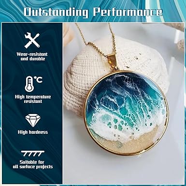 16OZ Epoxy Resin Kit-Crystal Clear Resin and Hardener Resin Epoxy kit,No Yellowing, No Bubbles Casting Resin Perfect for Jewelry Making Molds Crafts DIY 1:1 Ratio 8OZx2