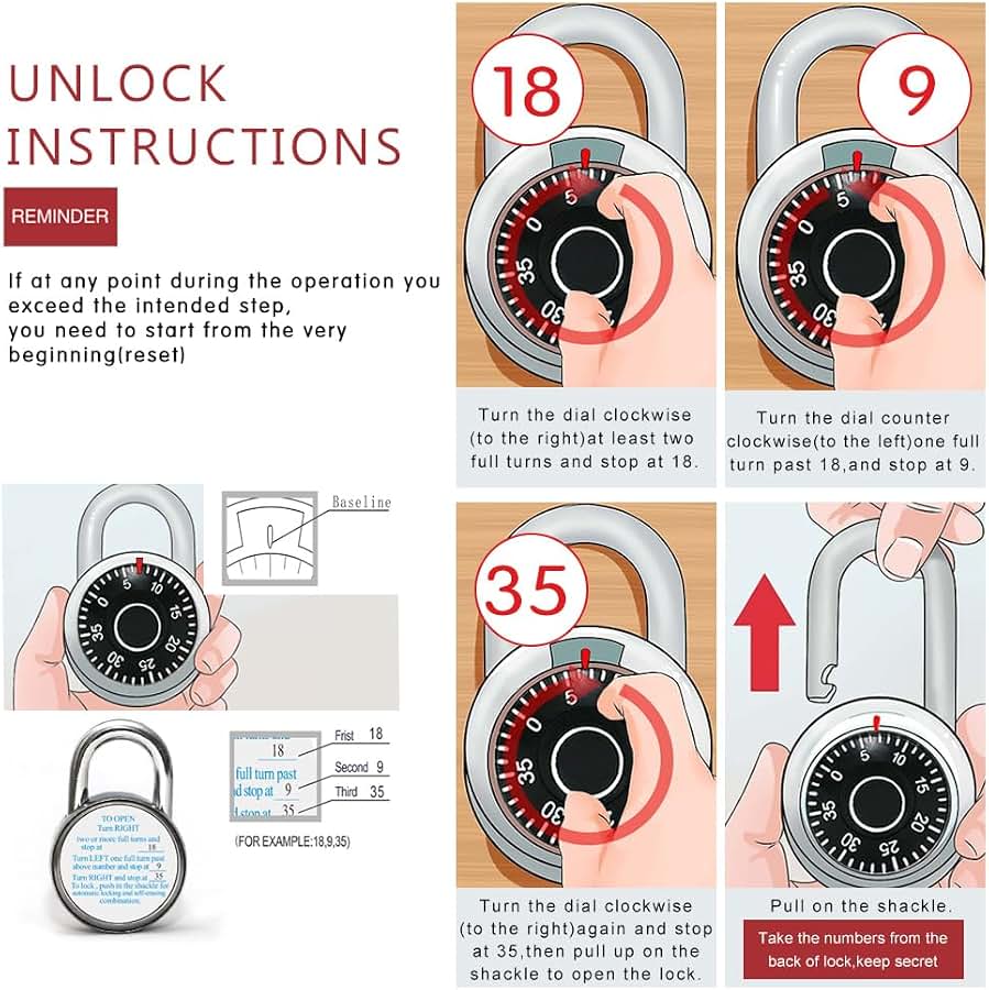 8 Pack Combination Lock Locker Lock for Gym and School Lockers Safe Combination Padlock Mini Combination LockԺåStandard Dial Combination Lock, Pack of 8