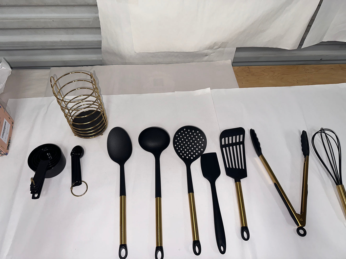 Styled Settings Black and Gold Kitchen Utensils Set - 18 Piece Nonstick BPA Free Silicone Cooking Tools with Measuring Cups - Luxury Kitchen Accessories for Stylish Cooking and Baking