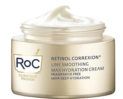 RoC Retinol Correxion Max Hydration Anti-Aging Daily Face Moisturizer with Hyaluronic Acid, Fragrance-Free, Oil Free Skin Care, 1.7 Ounces (Packaging May Vary)