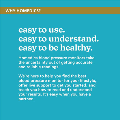 Homedics 700 Series Wrist Cuff Blood Pressure Monitor for Home Use, One-Touch Operation, Accurate Results, 2 Users, with Bluetooth Wireless Technology to The Homedics Health App (Smart)