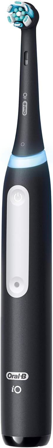 Oral-B Rechargeable Electric Toothbrush, iO3 Limited Deep Clean, 3 Cleaning Modes, Visual Pressure Sensor to Protect Gums, 2 Brush Heads, Travel Case, Black