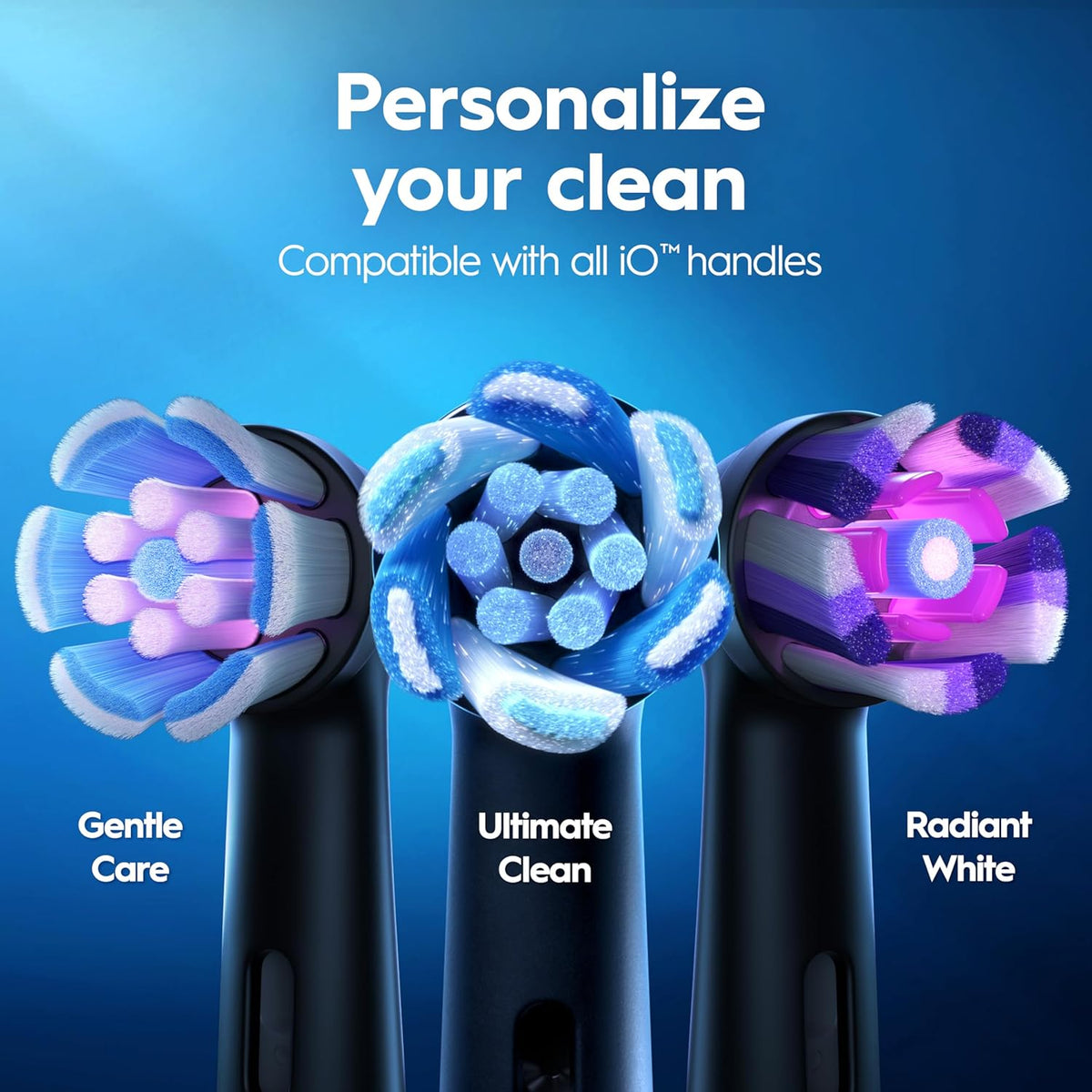 Oral-B Rechargeable Electric Toothbrush, iO3 Limited Deep Clean, 3 Cleaning Modes, Visual Pressure Sensor to Protect Gums, 2 Brush Heads, Travel Case, Black