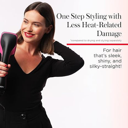 REVLON One-Step Hair Dryer and Styler, All-in-One Hair Brush Straightener for Salon-Quality Smooth & Straight Styles, Black