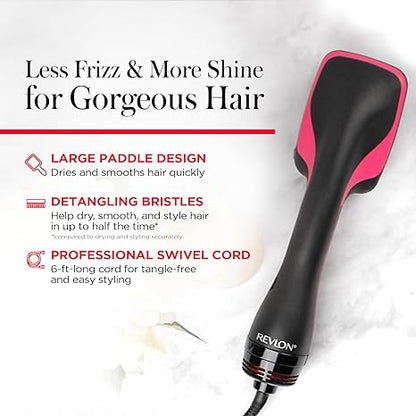 REVLON One-Step Hair Dryer and Styler, All-in-One Hair Brush Straightener for Salon-Quality Smooth & Straight Styles, Black