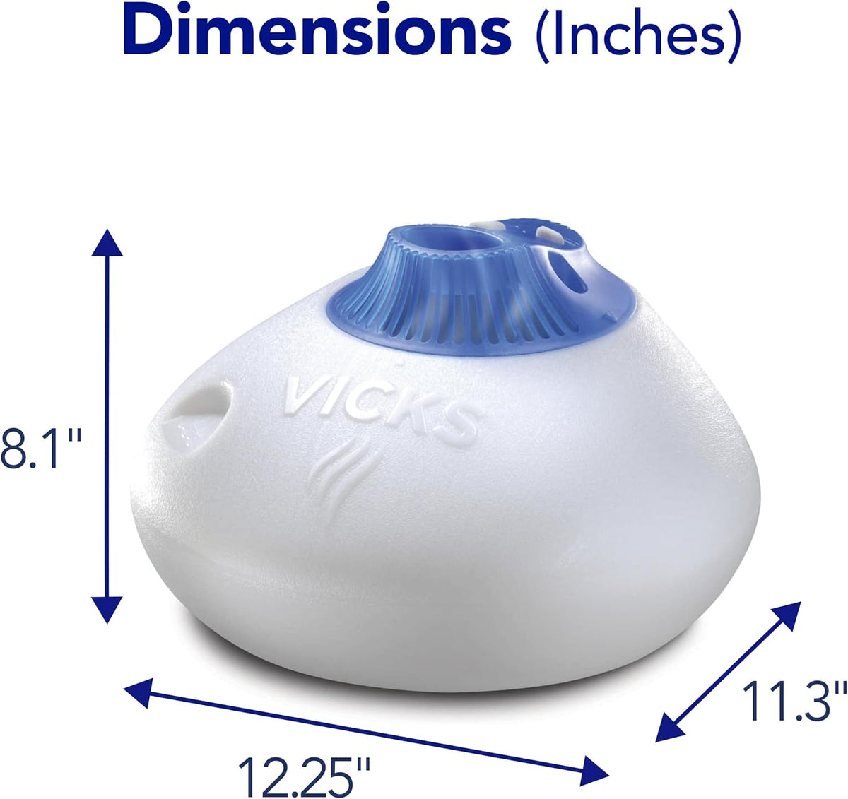 Vicks Warm Steam Vaporizer & Humidifier 1.5 Gallon Tank for Small and Medium Rooms, Night Light, Works with VapoPads and VapoSteam