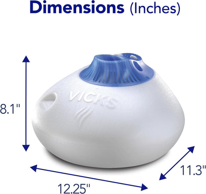 Vicks Warm Steam Vaporizer & Humidifier 1.5 Gallon Tank for Small and Medium Rooms, Night Light, Works with VapoPads and VapoSteam