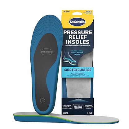 Dr. Scholl’s Pressure Relief Insoles - The Only Proven Insole to Reduce Episodes of Nerve Pain, Neuropathy Pain Relief for Feet, Good for Diabetics, Reduces Foot Pressure, Shoe Inserts Men Size 8-14