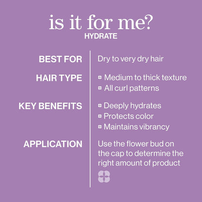 Pureology Hydrate Conditioner - For Dry or Color Treated Hair, Nourishing Conditioner to Restore Moisture and Seal in Hydration, Vegan