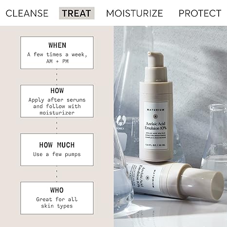 Naturium Azelaic Acid Emulsion 10% Plus Bioactive Complex & Niacinamide, Anti-Aging Skin Care, 1 oz