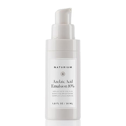 Naturium Azelaic Acid Emulsion 10% Plus Bioactive Complex & Niacinamide, Anti-Aging Skin Care, 1 oz