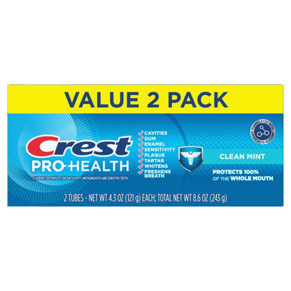 Crest Pro-Health Clean Mint Toothpaste (4.3oz) Twin Pack