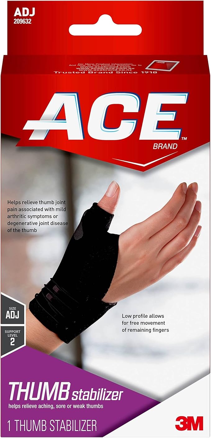ACE™ Brand Deluxe Thumb Stabilizer, Adjustable, Black, 1/Pack