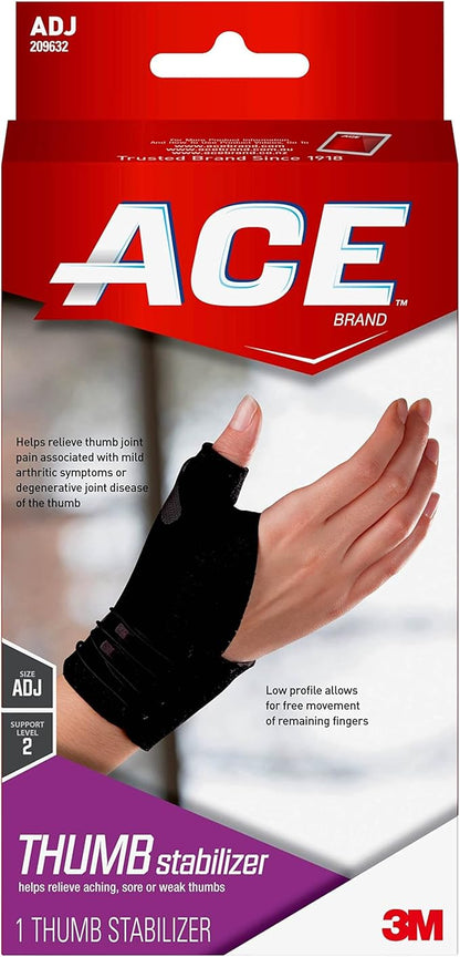 ACE™ Brand Deluxe Thumb Stabilizer, Adjustable, Black, 1/Pack