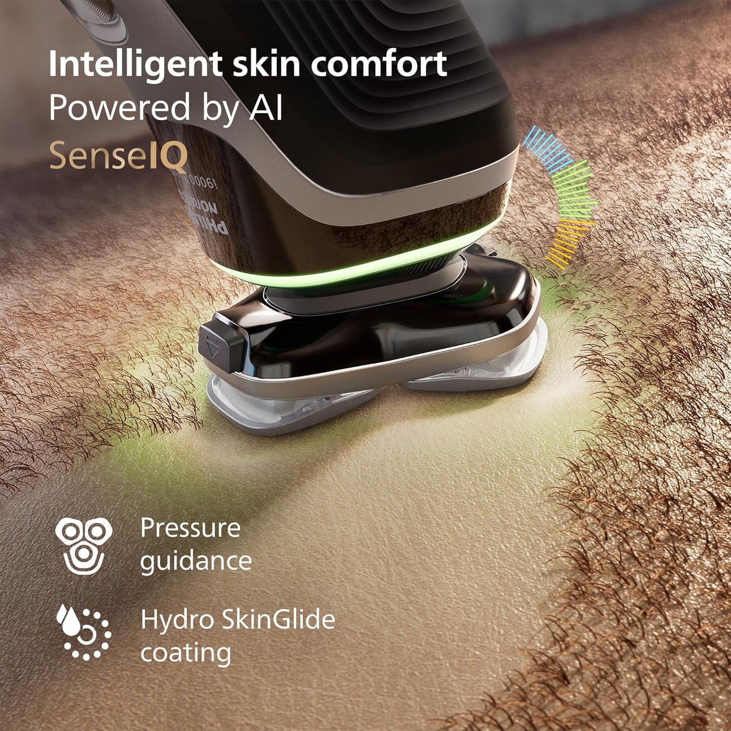 Philips Norelco Shaver i9000 Prestige, Wet & Dry Electric Shaver, Dark Slate Nova, SenseIQ Technology, Triple Lift & Cut System, 360 Rotating Dual SteelPrecision Blades, Charging Stand, XP9204/85