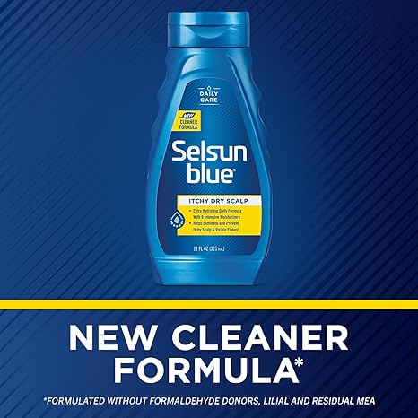 Selsun Blue Itchy Dry Scalp Anti-Dandruff Shampoo, 11 fl. oz., Extra-Hydrating Formula, Pyrithione Zinc 1%