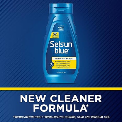 Selsun Blue Itchy Dry Scalp Anti-Dandruff Shampoo, 11 fl. oz., Extra-Hydrating Formula, Pyrithione Zinc 1%