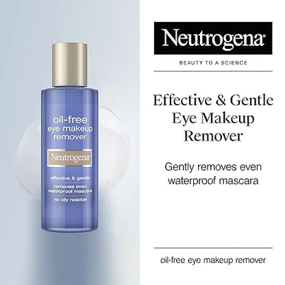 Neutrogena Gentle Oil-Free Eye Makeup Remover & Cleanser for Sensitive Eyes, Dissolves Waterproof Mascara, Non-Greasy Liquid Makeup Remover, Dermatologist & Ophthalmologist Tested, 8 fl. oz