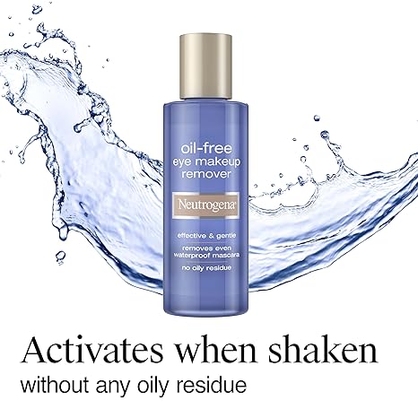 Neutrogena Gentle Oil-Free Eye Makeup Remover & Cleanser for Sensitive Eyes, Dissolves Waterproof Mascara, Non-Greasy Liquid Makeup Remover, Dermatologist & Ophthalmologist Tested, 8 fl. oz
