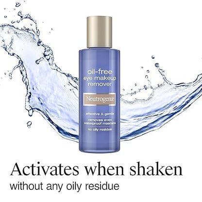 Neutrogena Gentle Oil-Free Eye Makeup Remover & Cleanser for Sensitive Eyes, Dissolves Waterproof Mascara, Non-Greasy Liquid Makeup Remover, Dermatologist & Ophthalmologist Tested, 8 fl. oz