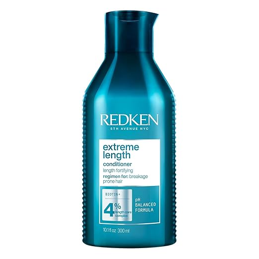 Redken Extreme Length Biotin Conditioner For Longer Hair – Promotes Healthy Hair Growth, Strengthens & Detangles Damaged Hair, Infused With Biotin & Castor Oil