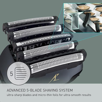 Panasonic ARC5 Electric Razor for Men with Pop-up Trimmer, Wet Dry 5-Blade Electric Shaver with Intelligent Shave Sensor and 16D Flexible Pivoting Head - ES-LV67-K (Black) (Renewed)