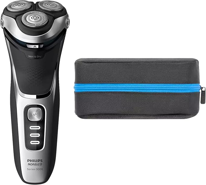 PHILIPS Electric Shavers for Men, Series 3000, Mens Shavers Electric Cordless Rechargeable, Wet & Dry Shaver with Pop-up Trimmer, and Storage Case
