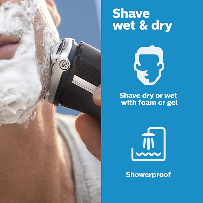 PHILIPS Electric Shavers for Men, Series 3000, Mens Shavers Electric Cordless Rechargeable, Wet & Dry Shaver with Pop-up Trimmer, and Storage Case
