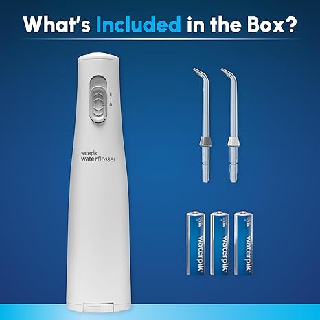 Waterpik Cordless Express Water Flosser, Battery Operated & Portable for Travel & Home, ADA Accepted, Waterproof for Shower Use, White WF-02, Packaging May Vary