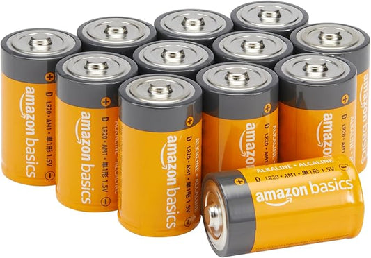 Amazon Basics C Cell Alkaline Long-Lasting All-Purpose Batteries, 1.5 Volt, 5-Year Shelf Life, 24-Pack
