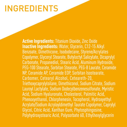 CeraVe Hydrating Mineral Sunscreen SPF 50 Body Lotion for Sensitive Skin, Kids & Adults 5 fl oz
