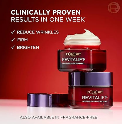 L'Oreal Paris Revitalift Triple Power Anti-Aging Face Moisturizer, Pro Retinol, Hyaluronic Acid & Vitamin C, Reduce Wrinkles 2.55 Oz
