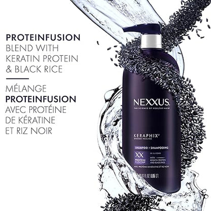 Nexxus Keraphix Shampoo for Damage Repair for Damaged Hair Powered by KRT Keratin Resistance Therapy with Liquid Crystal Amino Acids 33.8 oz